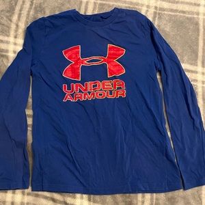 Under Armour Youth Blue Long Sleeve Tshirt Size Large